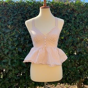 Thick spaghetti strap mid waisted top